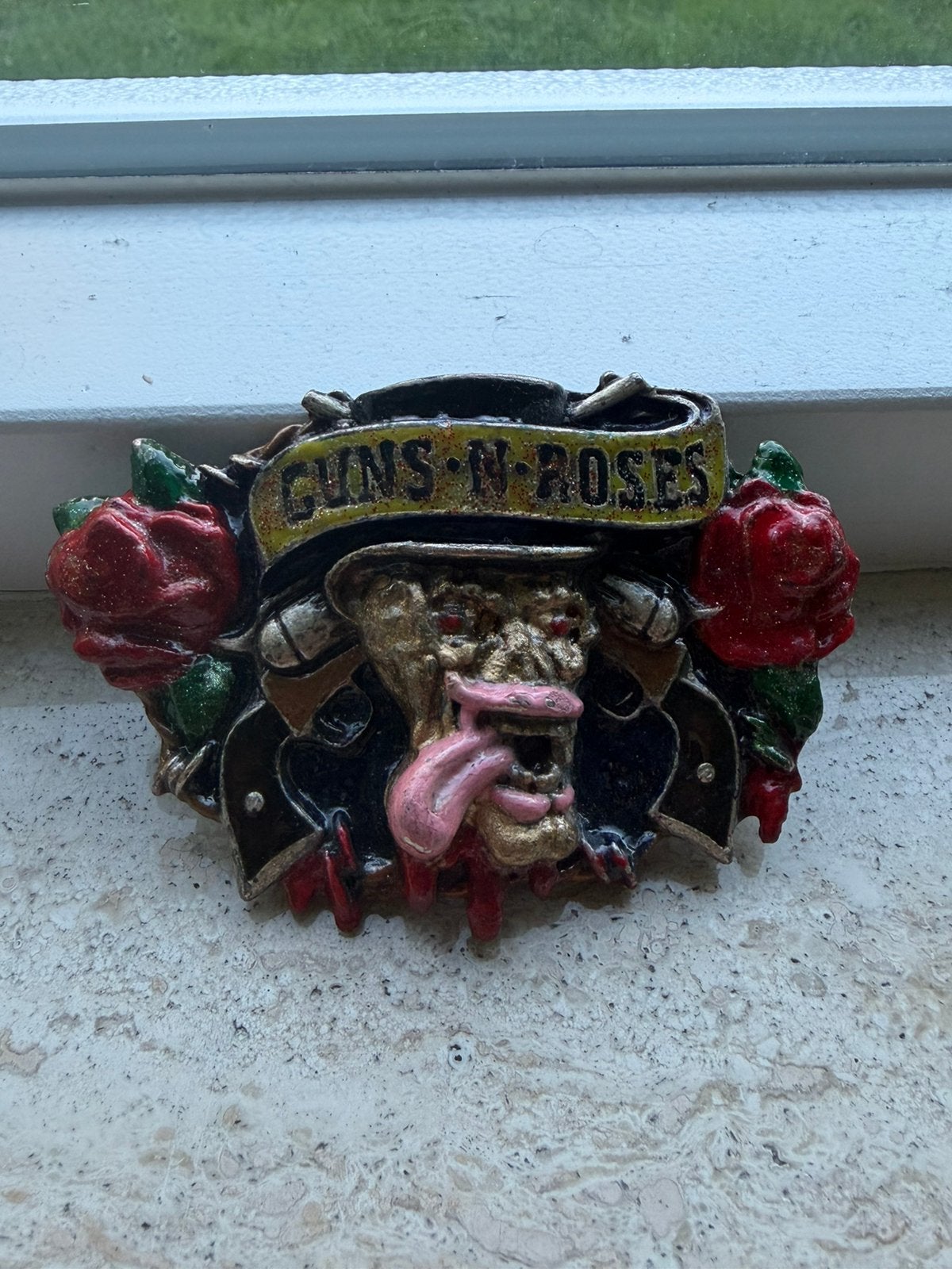 Vintage Guns N’ Roses Belt Buckle (Brockum / GABC, 1993), Ophalen of Verzenden, Gebruikt