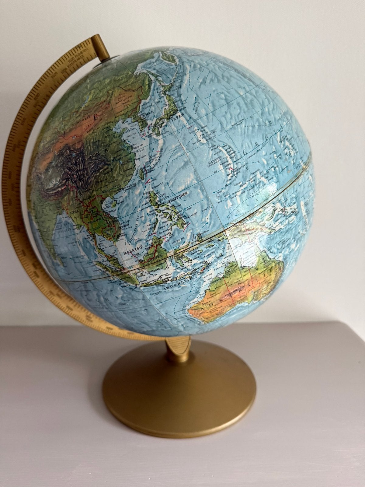Vintage Globe A/S Denemarken met reliëf, Ophalen of Verzenden, Zo goed als nieuw