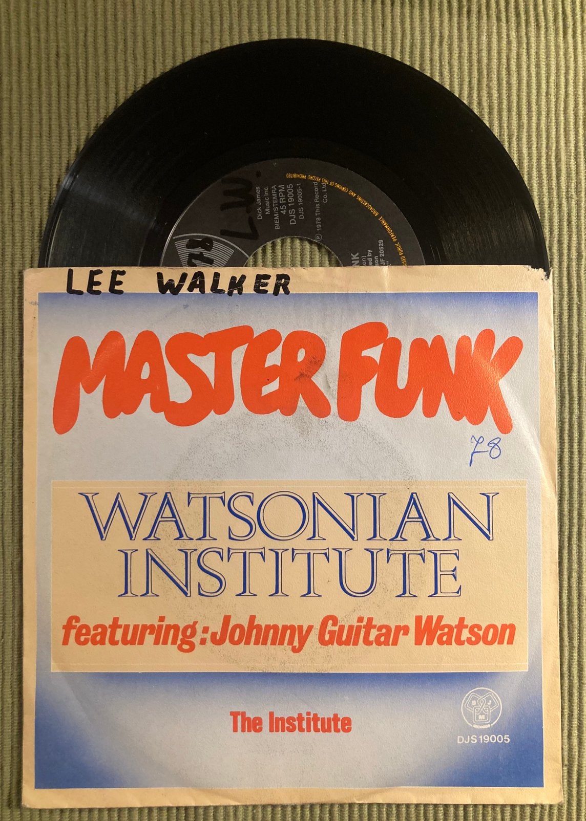 Vinyl single Watsonian Institute - Master Funk, Gebruikt, 7 inch, Ophalen of Verzenden, Dance en House