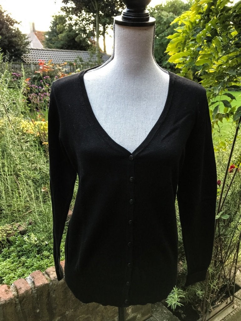 nieuwe git zwarte fijne tricot vest van Anni Rolfi - maat L, Zwart, Maat 42/44 (L), Nieuw, Anni Rolfi