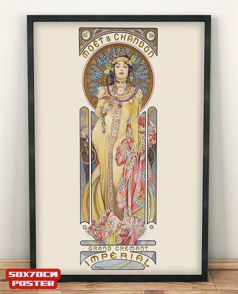 [Grote 50x70cm Poster] Moet & Chandon Alphonse Mucha