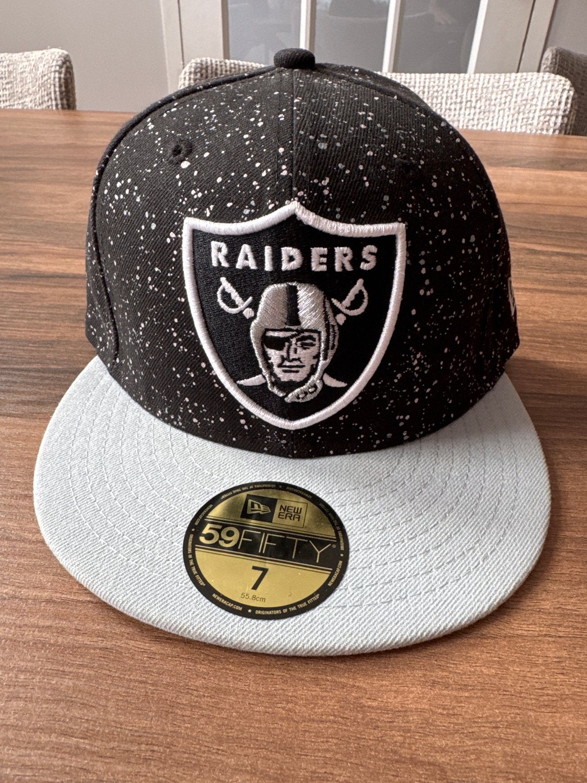 New Era 59 Fifty Raiders fitted cap maat 7 - Zwart, Ophalen of Verzenden, Zo goed als nieuw, Pet