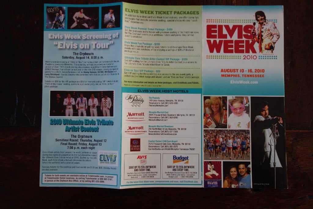 Folder Elvis Presley week 2010 Memphis, Ophalen of Verzenden, Zo goed als nieuw, Boek, Tijdschrift of Artikel