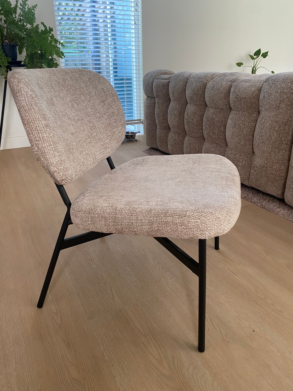 Fauteuil Dalmine, Kwantum, zandkleur, Ophalen, Overige kleuren, Scandinavisch, Zo goed als nieuw