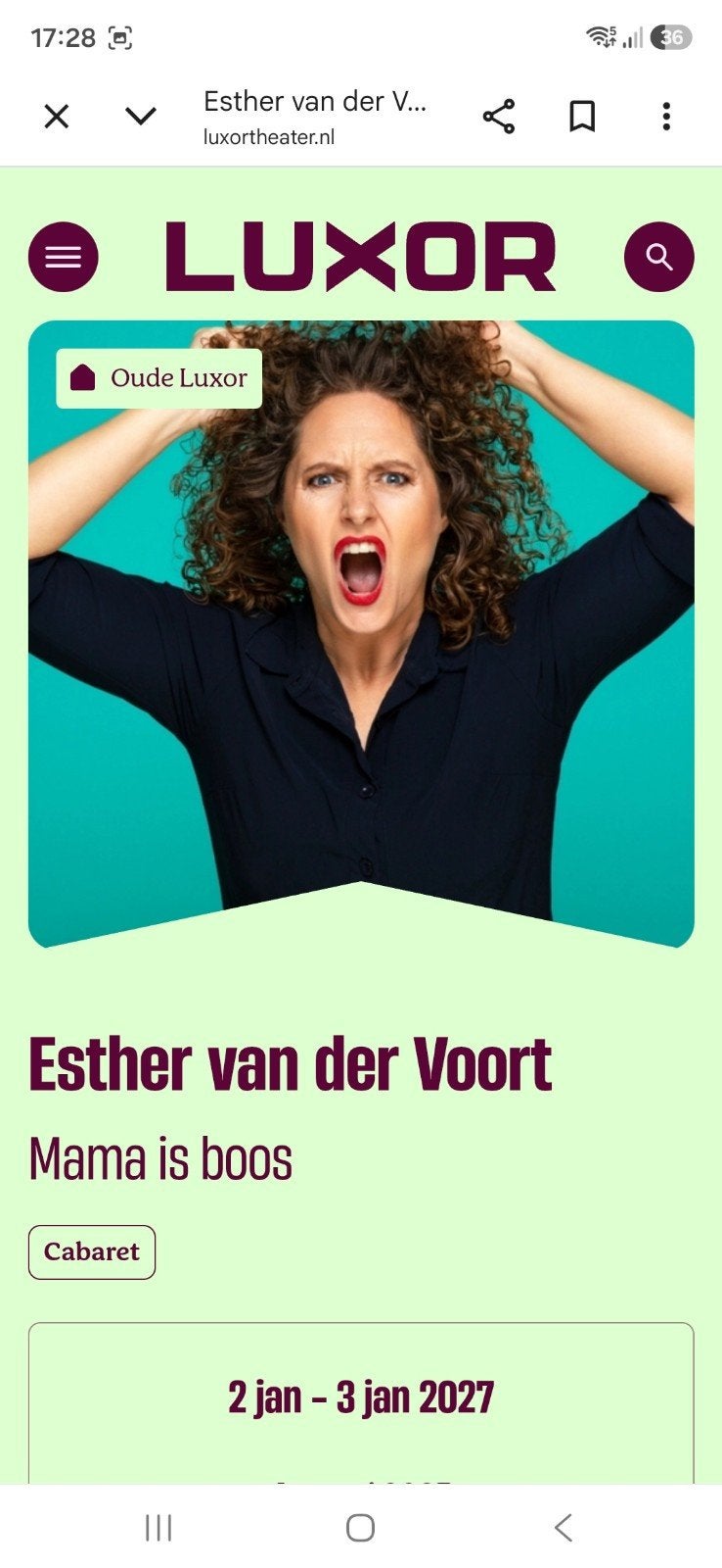 2 Kaartjes Mama is Boos 2 jan 2027 Rdam, Twee personen, Januari, Overige typen