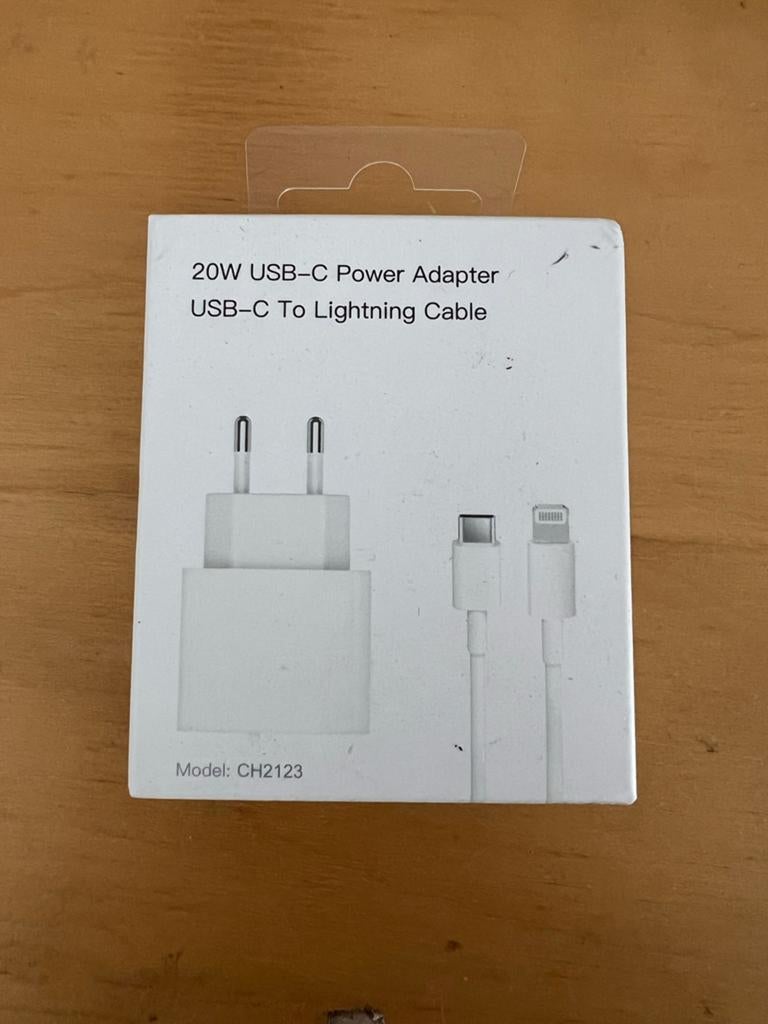 20W USB-C Power Adapter + USB-C naar Lightning Kabel, Ophalen of Verzenden, Nieuw, Apple iPhone