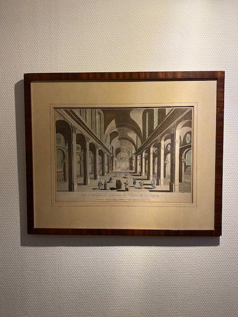 Opticaprint topografisch architectuur internationale steden, Antiek en Kunst, Architectuur, 58 cm, 1700 - 1799, 47 cm