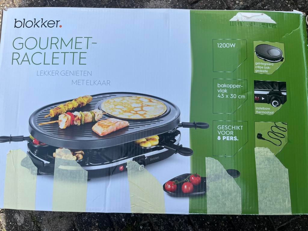 Nieuwe Blokker Gourmet/Raclette – 8 personen, Ophalen, Zo goed als nieuw, 8 personen of meer