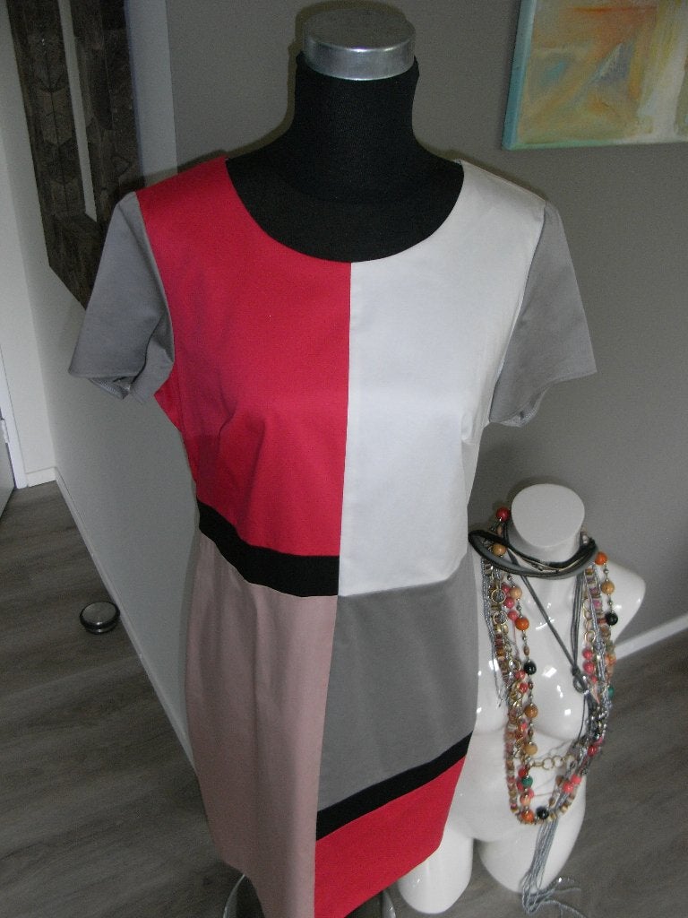 TAIFUN gevoerde jurk wit/roze/grijs/zwart mt 38/40, NIEUW!, Kleding | Dames, Jurken, Maat 38/40 (M), Meerkleurig, Nieuw, Ophalen of Verzenden