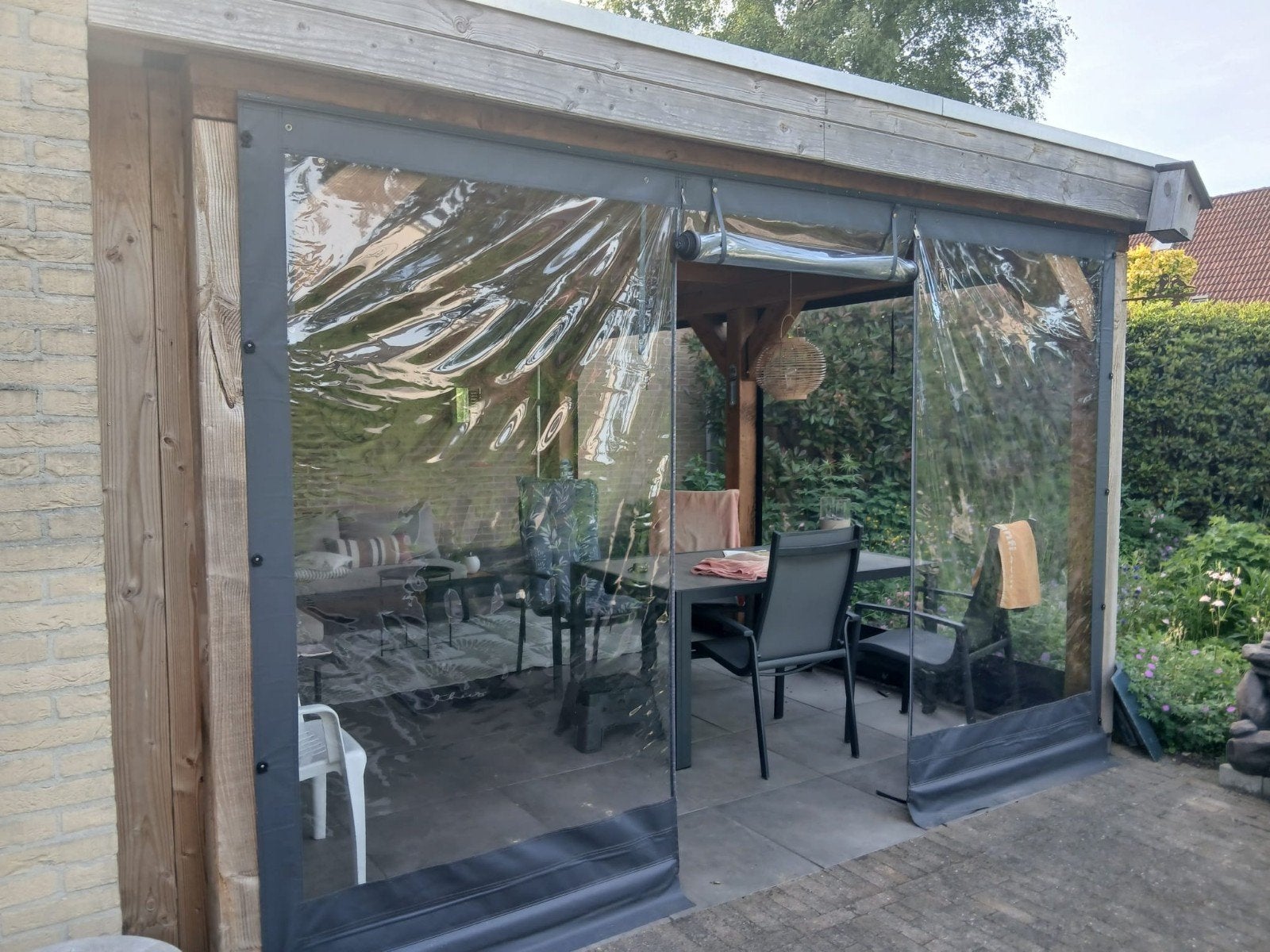 Doorzichtig zeil voor overkapping - 220x370cm en 2 220x230cm, Ophalen, Gebruikt, Overige typen, 2 meter of meer