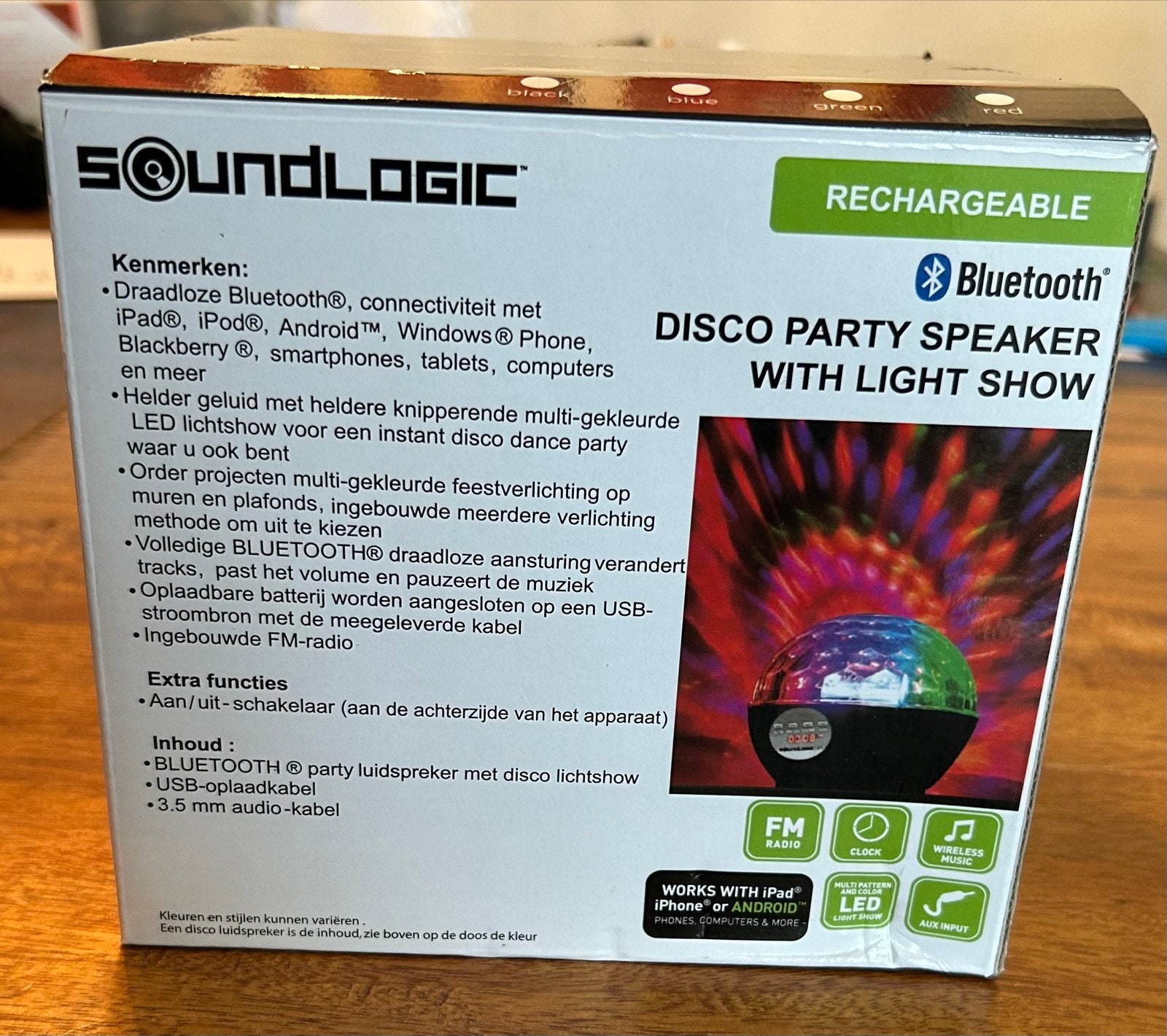 Soundlogic Disco Party Speaker met Lichtshow en Bluetooth, Audio, Tv en Foto, Luidsprekers, Overige merken, Overige typen, Ophalen of Verzenden