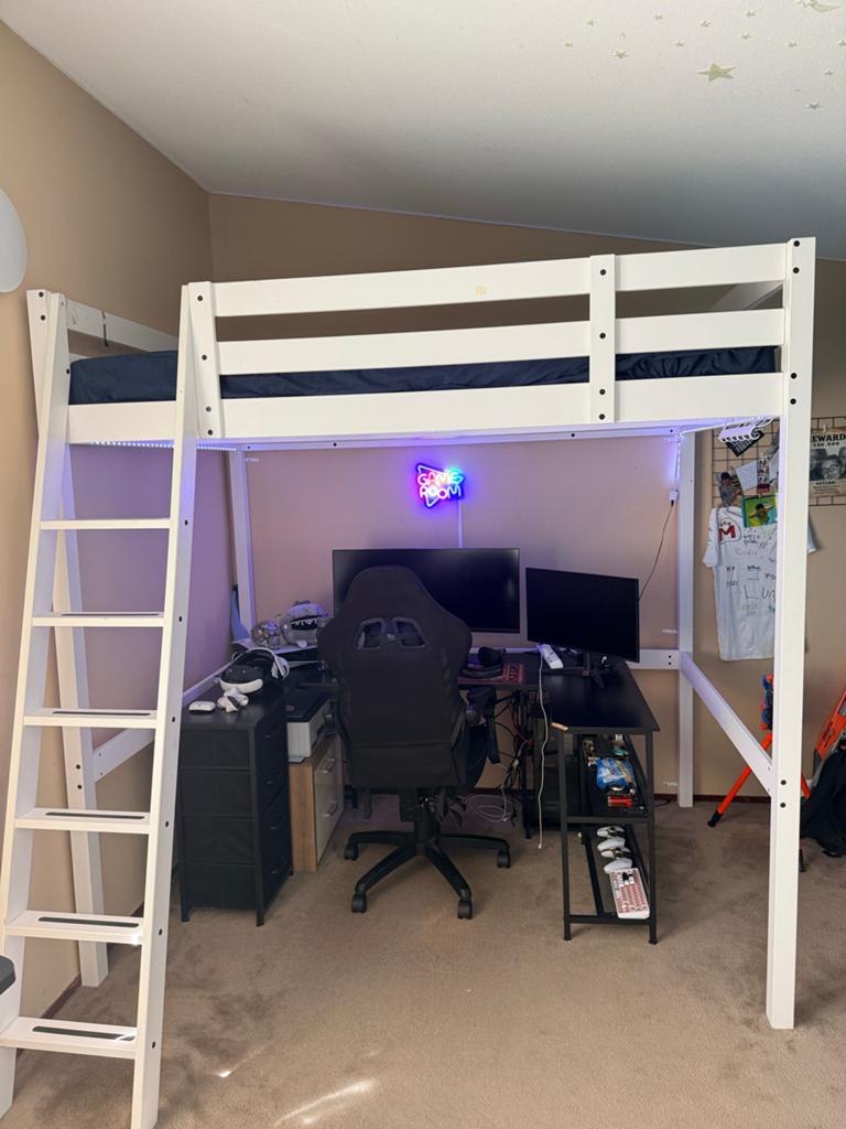 Ikea Hoogslaper 180x200 met bureau ruimte, Gebruikt, Hoogslaper, Tweepersoons, Ophalen of Verzenden