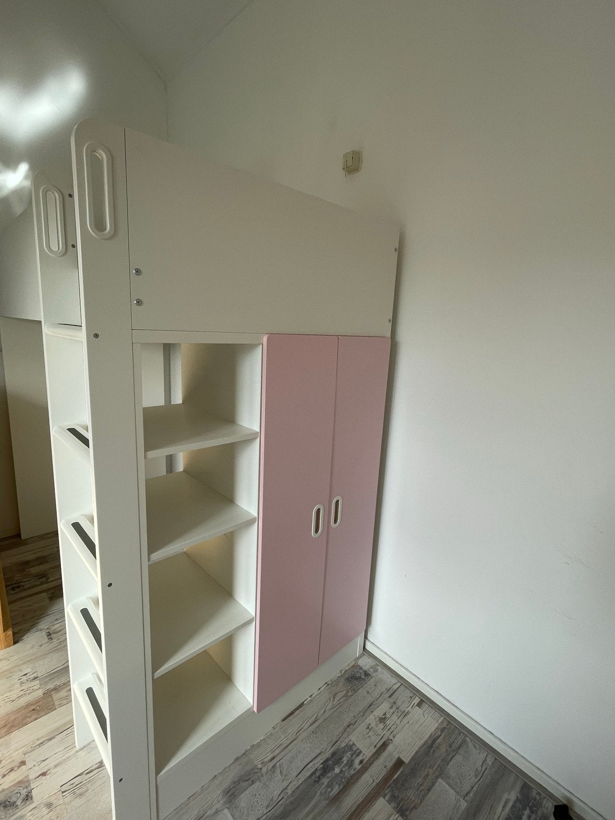 Hoogslaper met kledingkast en bureau, Ophalen, Gebruikt, Eenpersoons, 200 cm