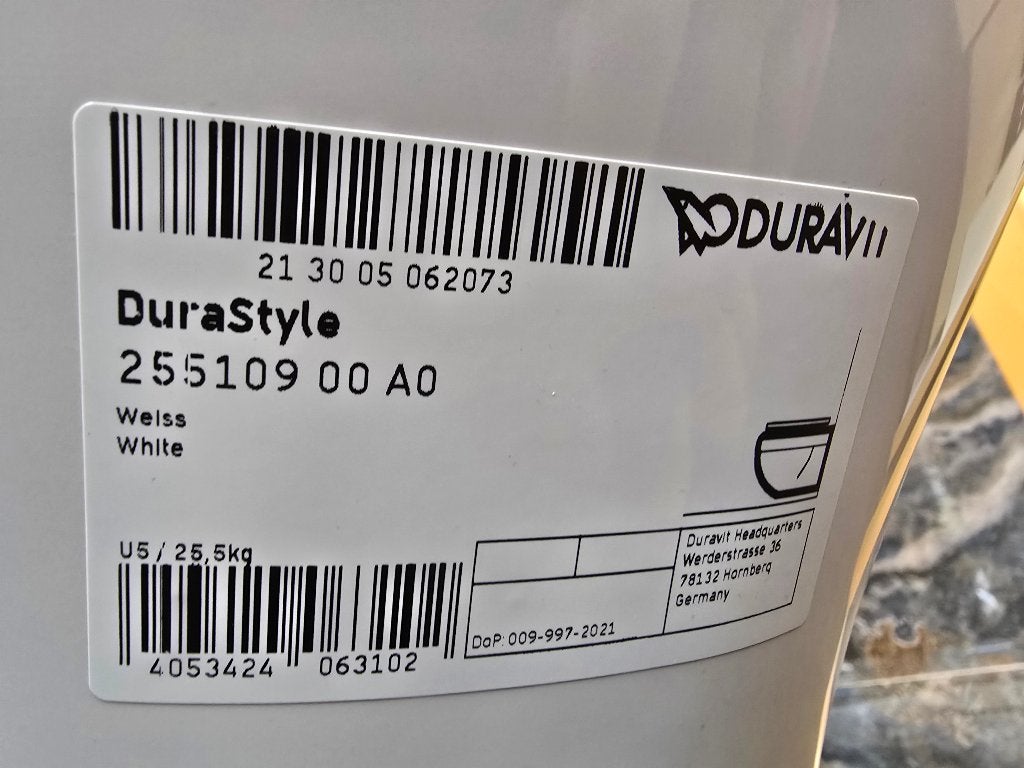 Duravit durastyle wandcloset glans wit nieuw, Ophalen, Nieuw, Wit