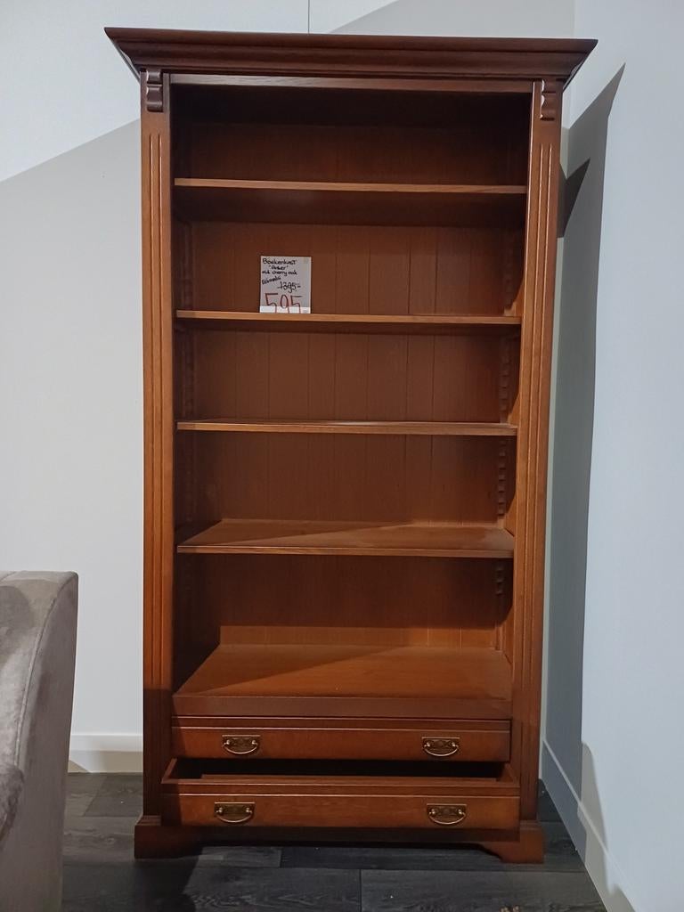 Eiken boekenkast, Ophalen, Met plank(en), Gebruikt, 200 cm of meer