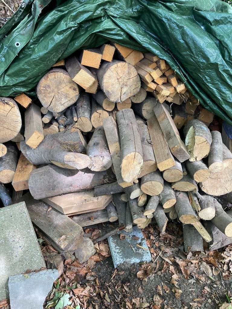 Goed gedroogd haard- brandhout, Tuin en Terras, Minder dan 3 m³, Ophalen, Overige houtsoorten, Blokken