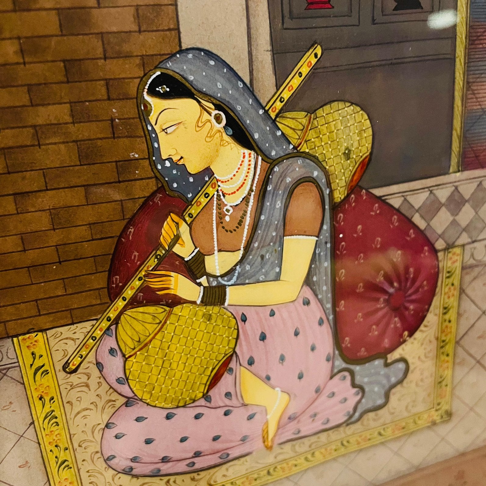 India miniatuur schilderij mughal, Schilderij, Ophalen of Verzenden, Papier/karton, Meerkleurig
