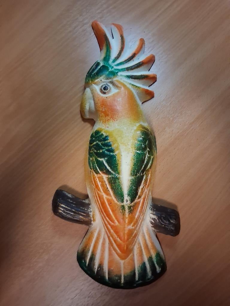 Mexicaans aardewerk kaketoe wanddecoratie 33 cm, Verzamelen, Beelden en Beeldjes, Ophalen