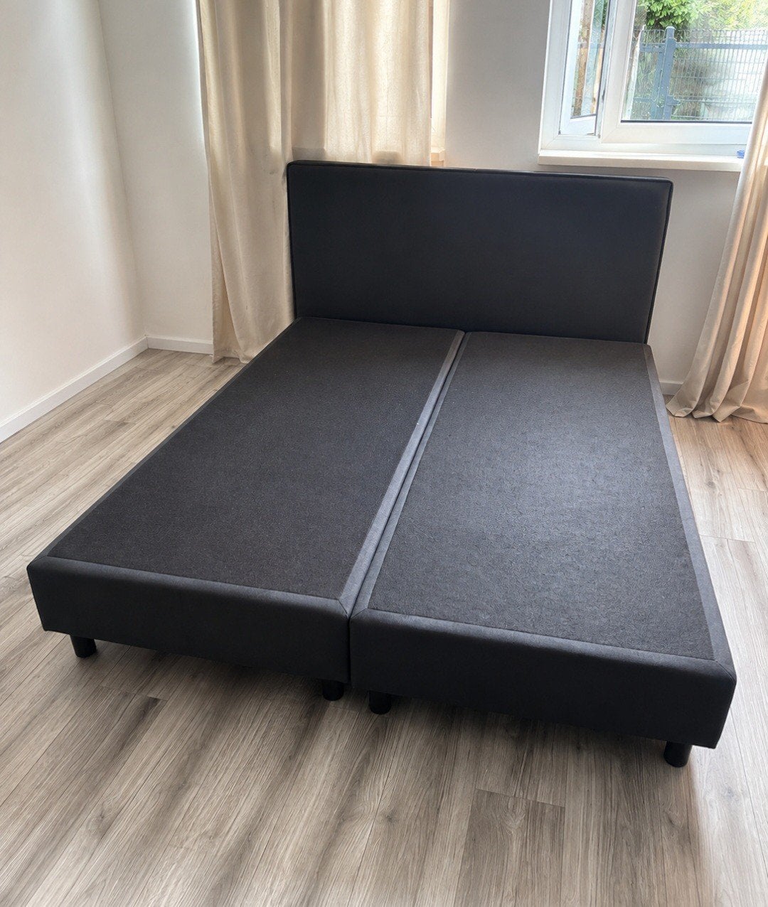 Tweepersoons boxspring 180x200 cm zonder matras, Ophalen, Gebruikt, Zwart, Tweepersoons