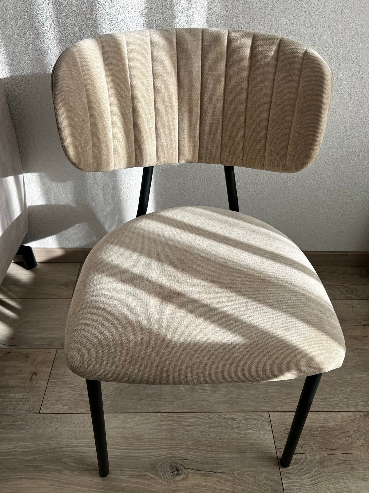 Set van 6 Base velvet crème eetkamerstoelen, Huis en Inrichting, Stoelen, Ophalen, Overige kleuren, Zo goed als nieuw, Stof