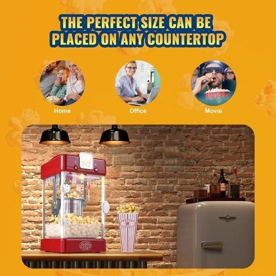 Popcorn Machine - Popcorn Popper Machine - Tafelblad - 300W, Corvance B.V., Verzenden, Nieuw, Corvancebol@gmail.com
