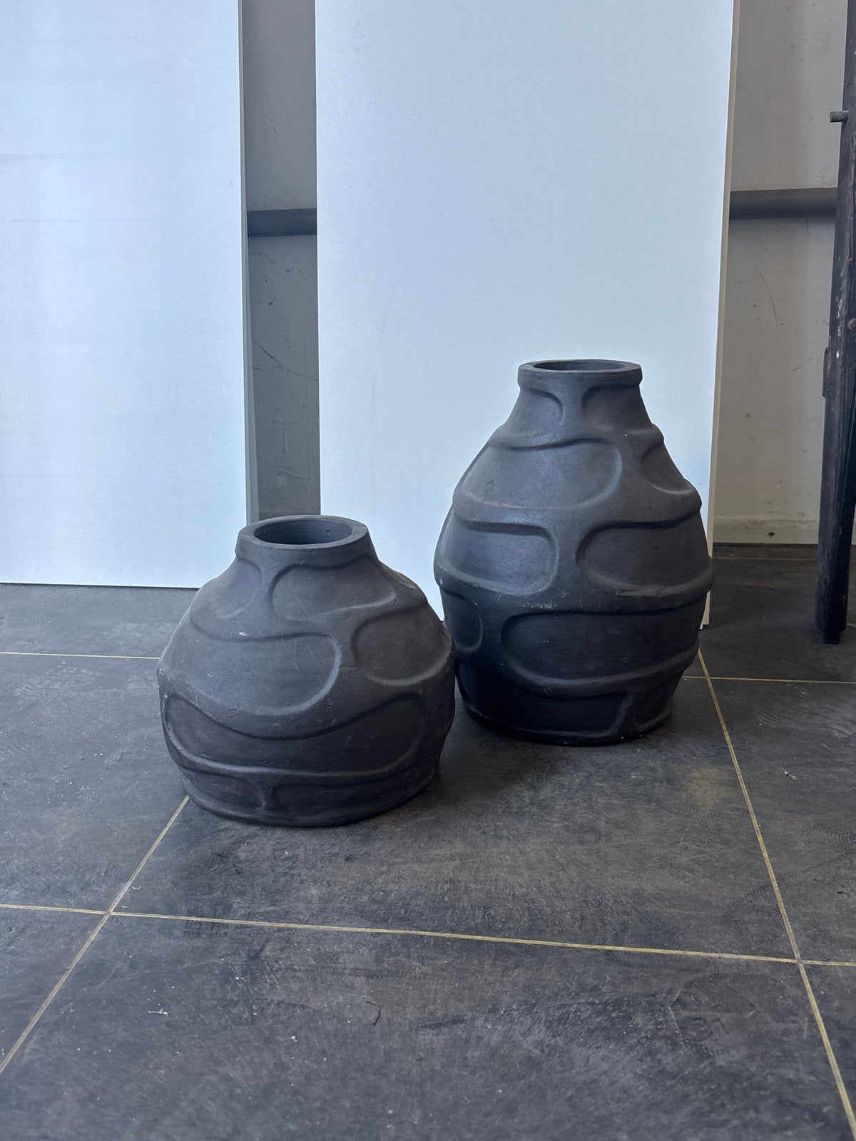 Set van 2 design potten, 25 en 38 cm hoog, diameter 25 cm, Ophalen