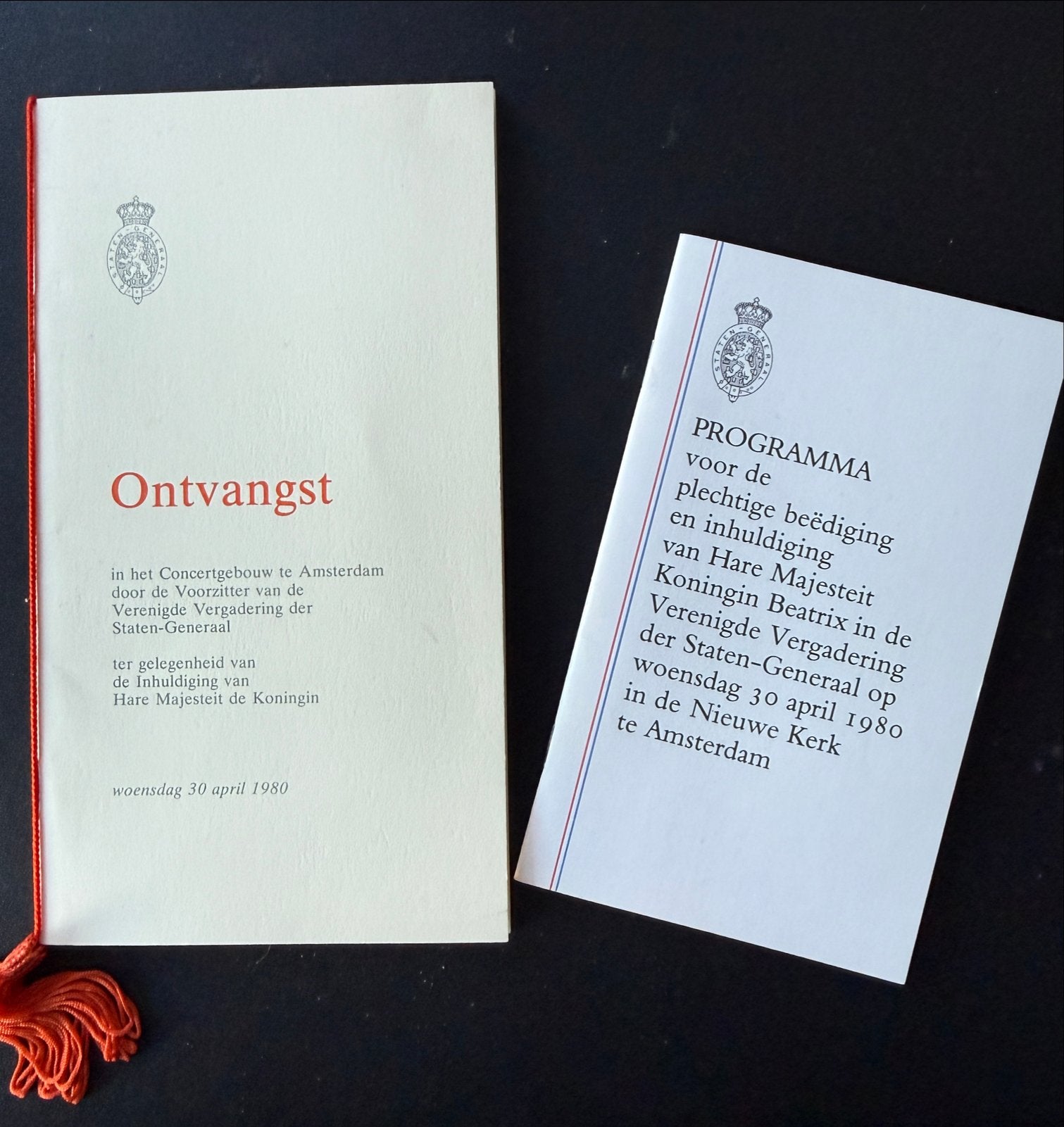 Programma Inhuldiging Koningin Beatrix 1980, Ophalen of Verzenden, Zo goed als nieuw, Nederland, Overige typen