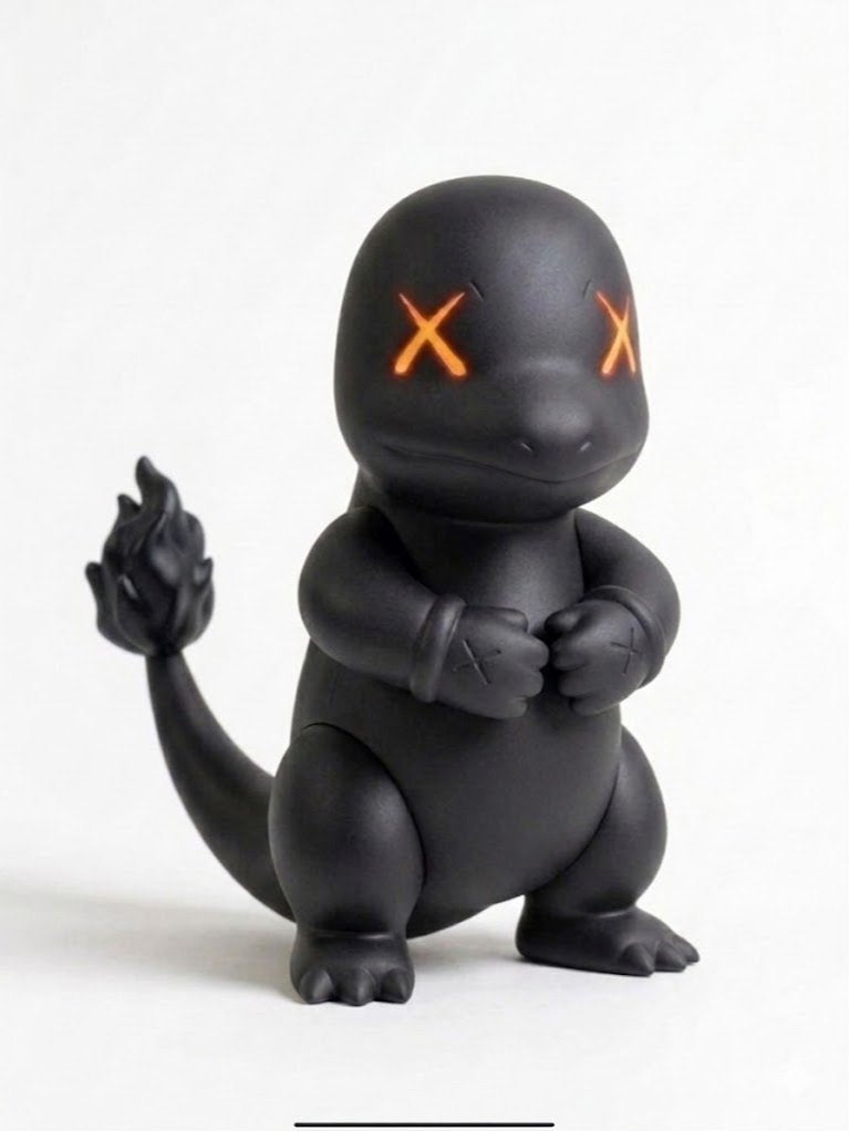 KAWS x Charmander Figuur - Zwart (Limited Edition), D, Ophalen of Verzenden, Zo goed als nieuw, X