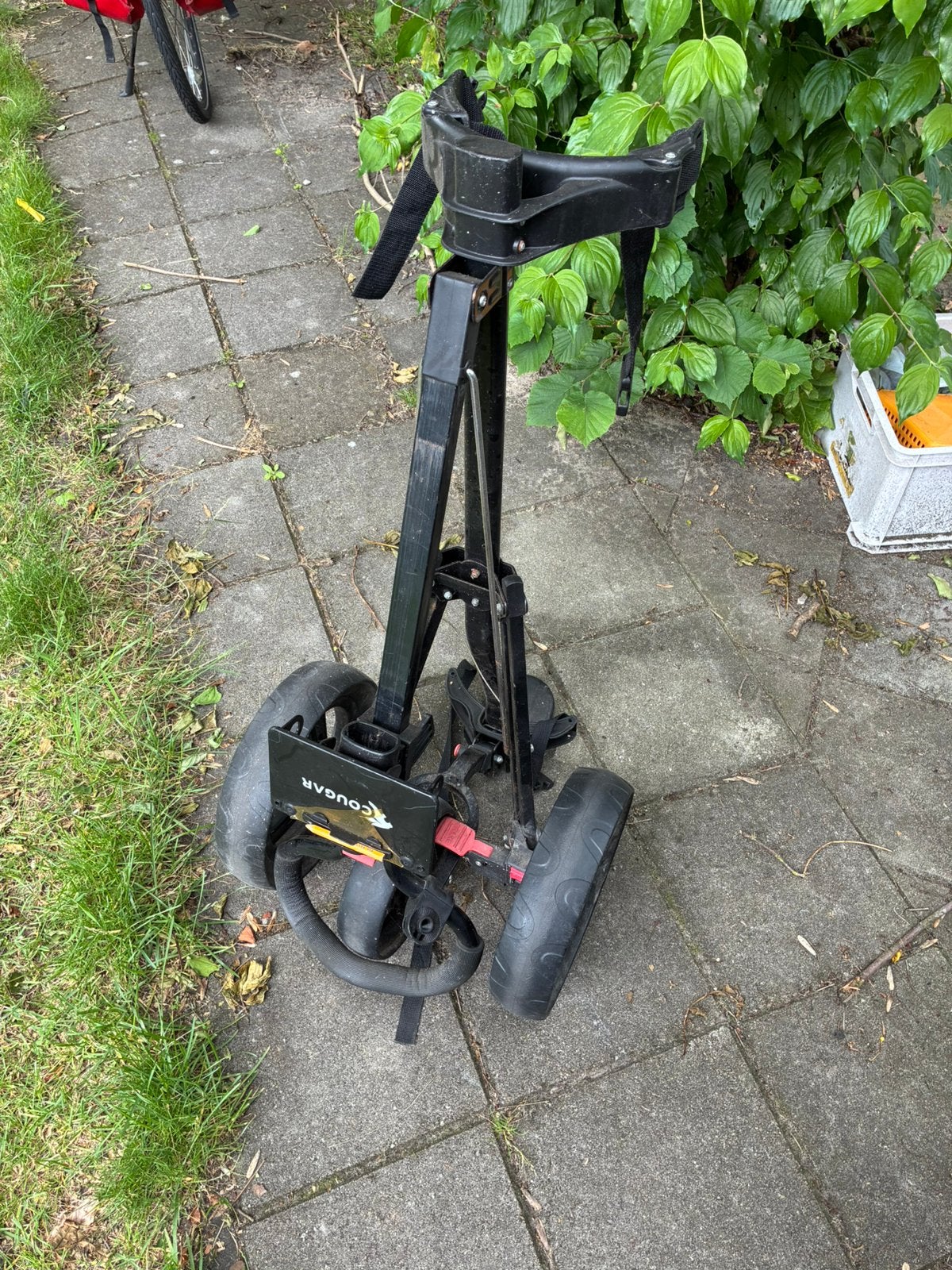 Golf trolley golfkar Trimaster drie wielen, Ophalen, Zo goed als nieuw, Golfkar