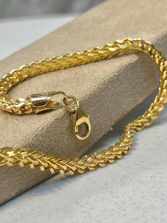 14k Gouden Vossenstaart Armband, Ophalen of Verzenden, Nieuw, Goud