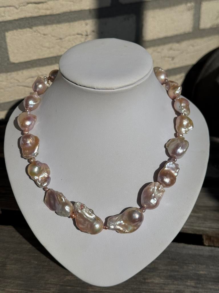 Roze Barok zoetwater Parel ketting, Ophalen of Verzenden, Nieuw