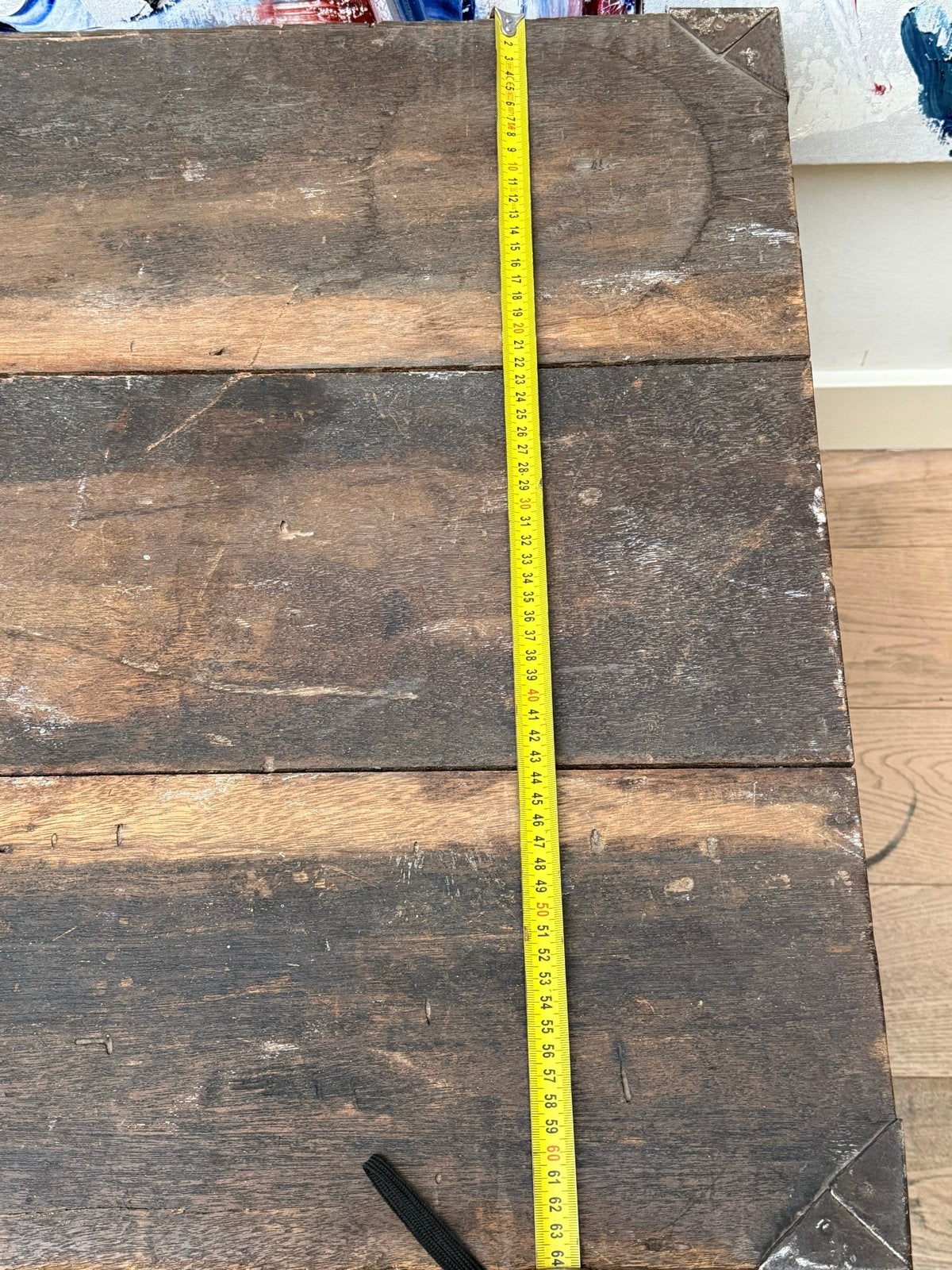 Grote antieke scheepskoffer / hutkoffer - Hout, Ophalen, 50 – 75, Gebruikt, 50 tot 100 cm