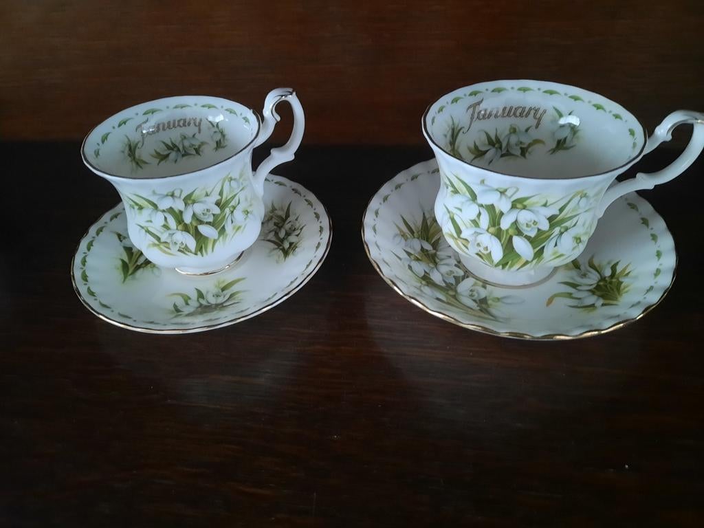 Royal Albert Flower of the Month Kop en Schotel Set, Ophalen of Verzenden