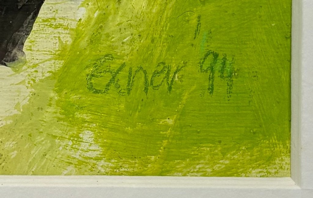 245. Schilderij, Moni Exner – abstracte compositie, 1994, Ophalen