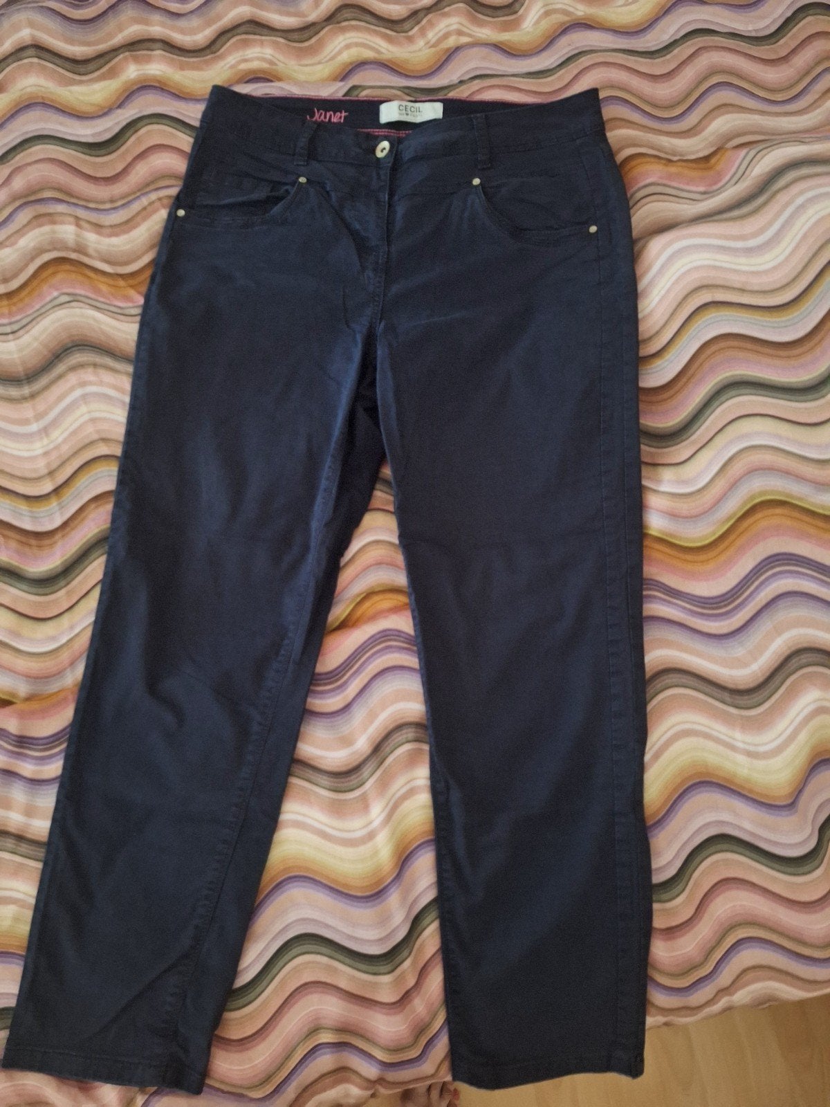 Cecil broek maat 42, donkerblauw katoen, model Janet, Blauw, Maat 42/44 (L), Ophalen of Verzenden, Zo goed als nieuw