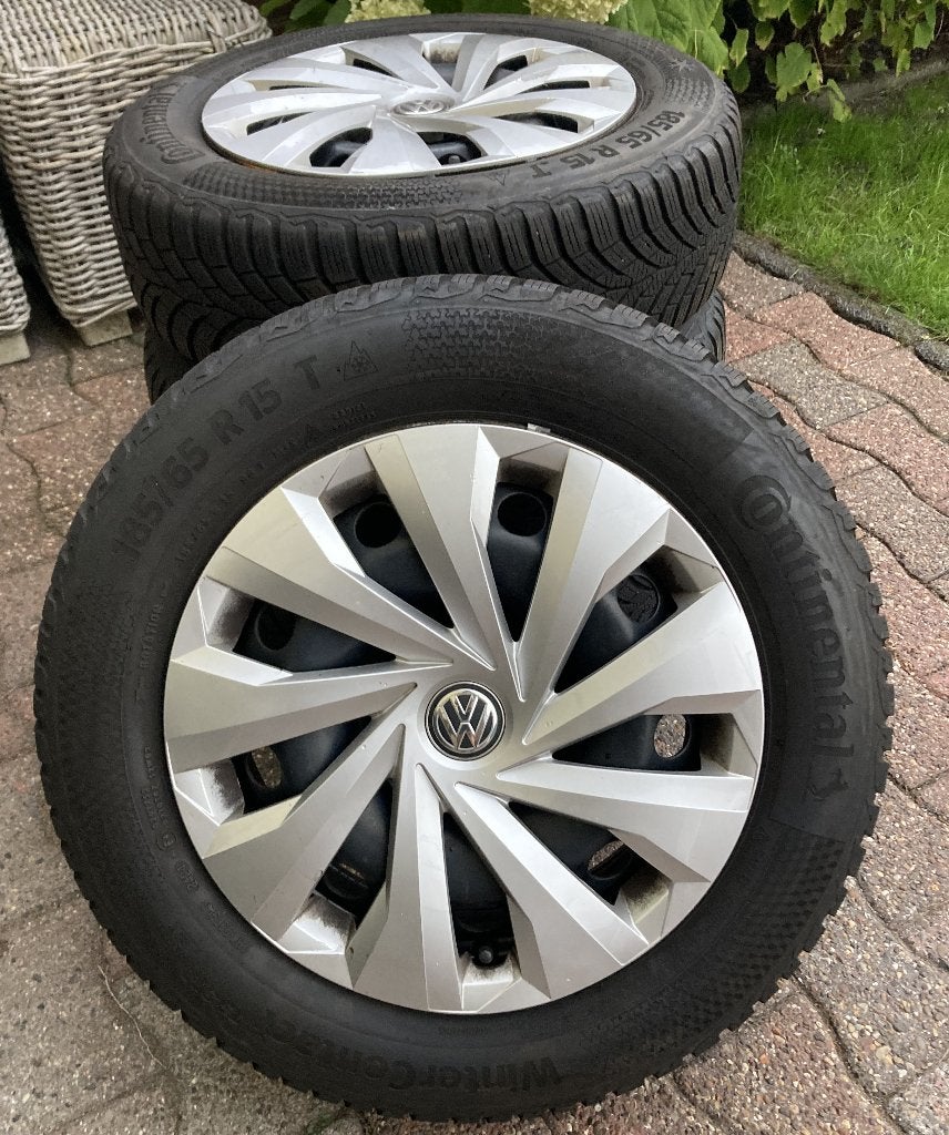 Stalen velgen Volkswagen Polo/ Tcross met winterbanden., Auto-onderdelen, Ophalen, Gebruikt, 15 inch, Banden en Velgen
