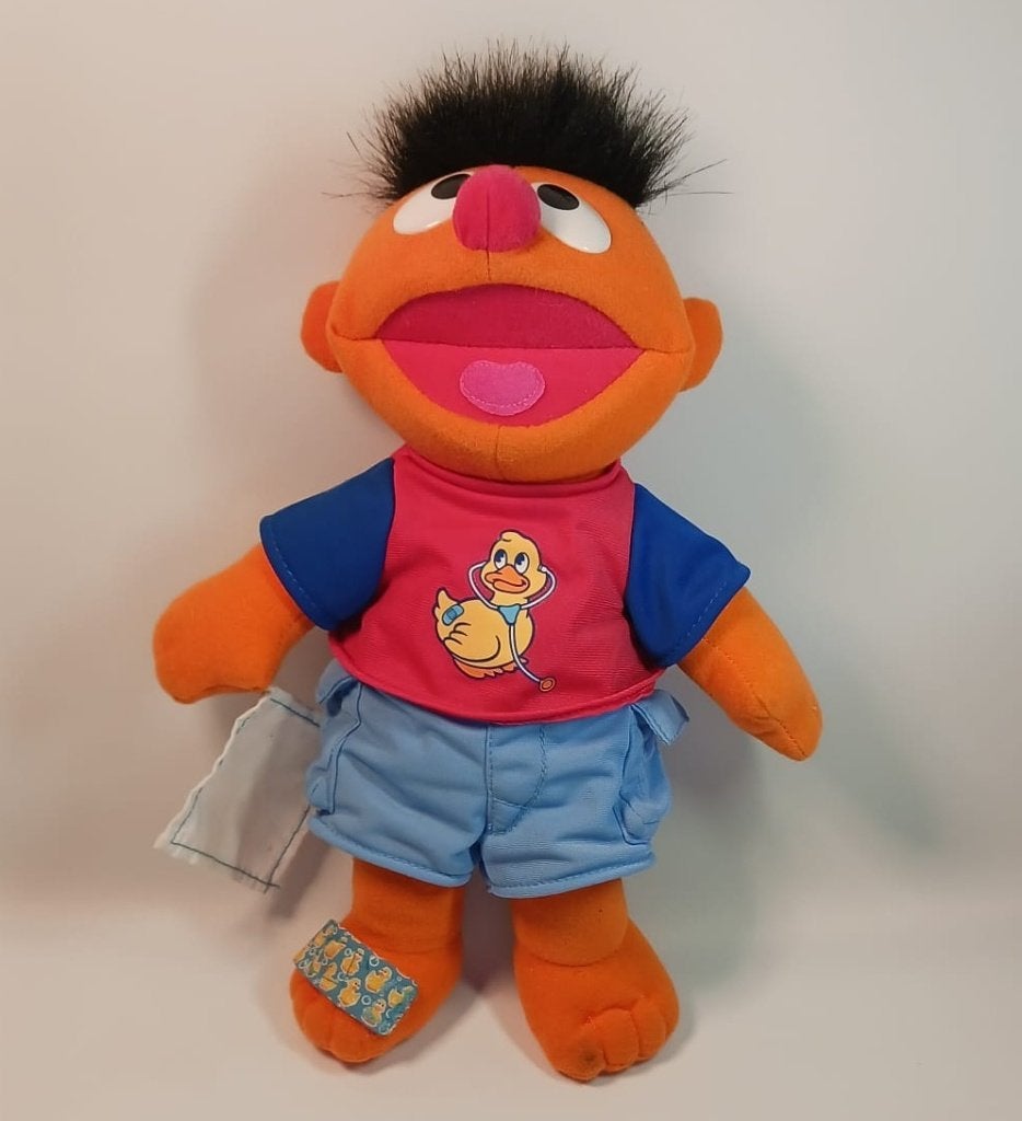 Hallo Dokter Ernie pluche pop van Fisher-Price vintage, Overige karakters, Overige typen, Ophalen of Verzenden, Zo goed als nieuw