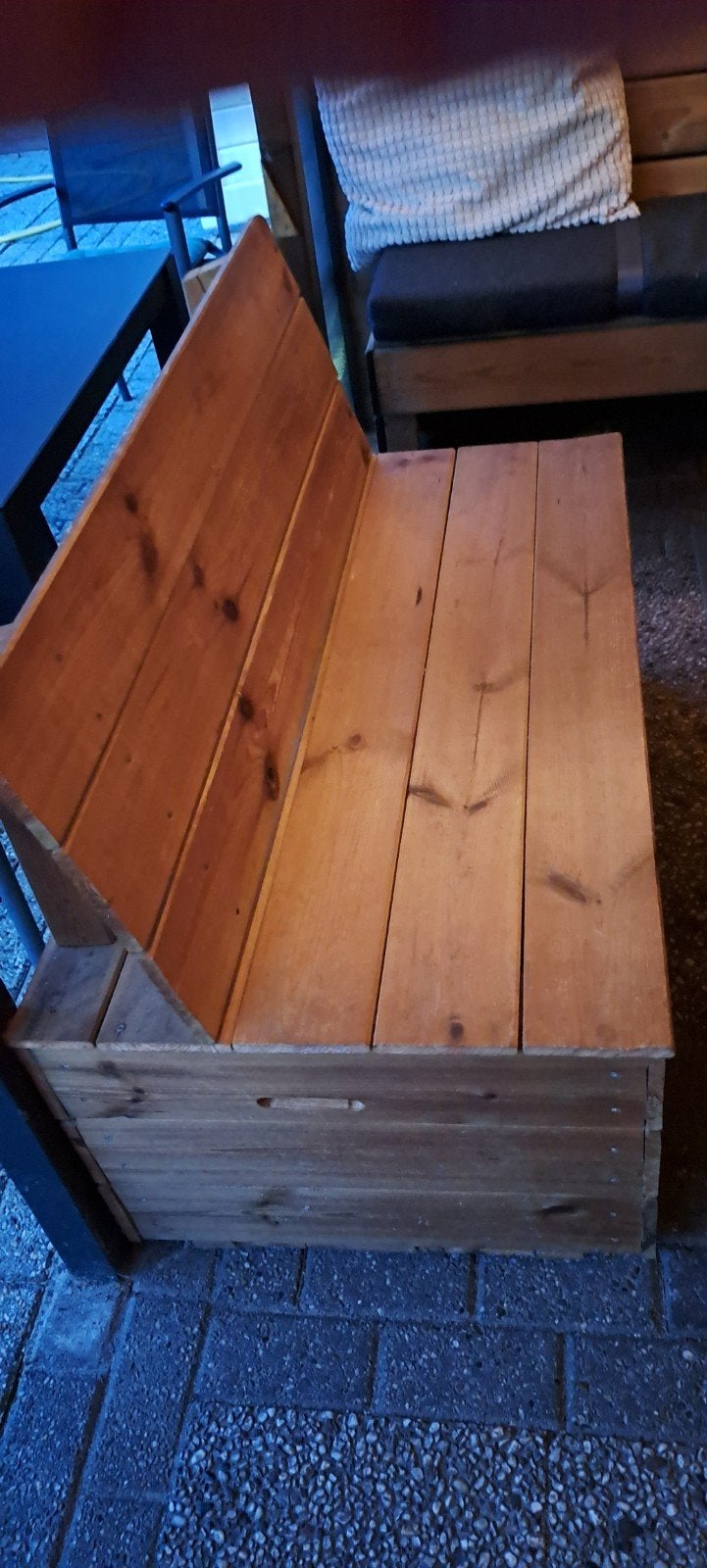 Houten tuinbank met opbergruimte, Tuin en Terras, Ophalen, Gebruikt, Hout