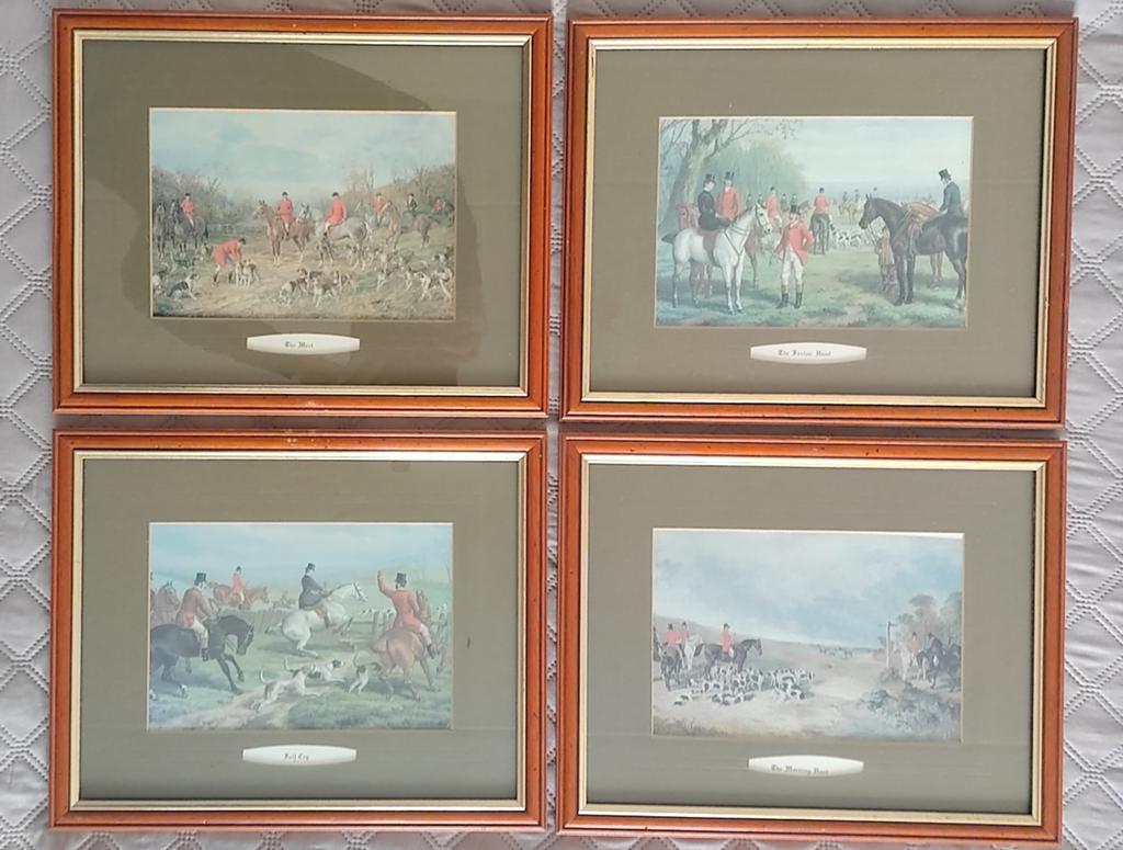 Klassieke Engelse jachttaferelen, jachtprenten., Ophalen, Voor 1940, Gebruikt