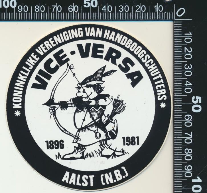 Sticker: Handboogschutters Vice Versa - Aalst (1), Verzamelen, Stickers, Zo goed als nieuw, Sport, Ophalen of Verzenden