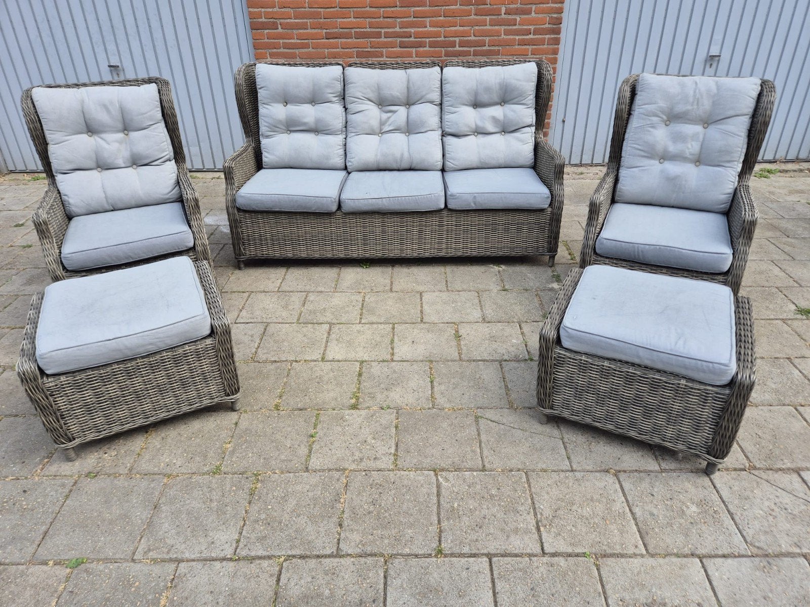 Verstelbare Tuinset  (bezorging mogelijk), Tuin en Terras, Tuinsets en Loungesets, 5 zitplaatsen, Ophalen of Verzenden, Wicker