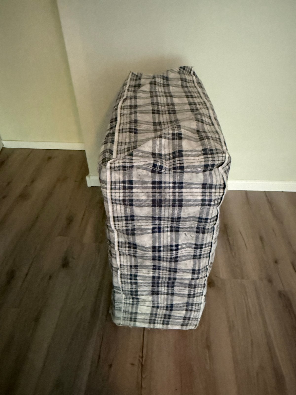 Opvouwbaar logeerbed met geruit matras, Ophalen, Gebruikt, Eenpersoons, 190 cm of minder