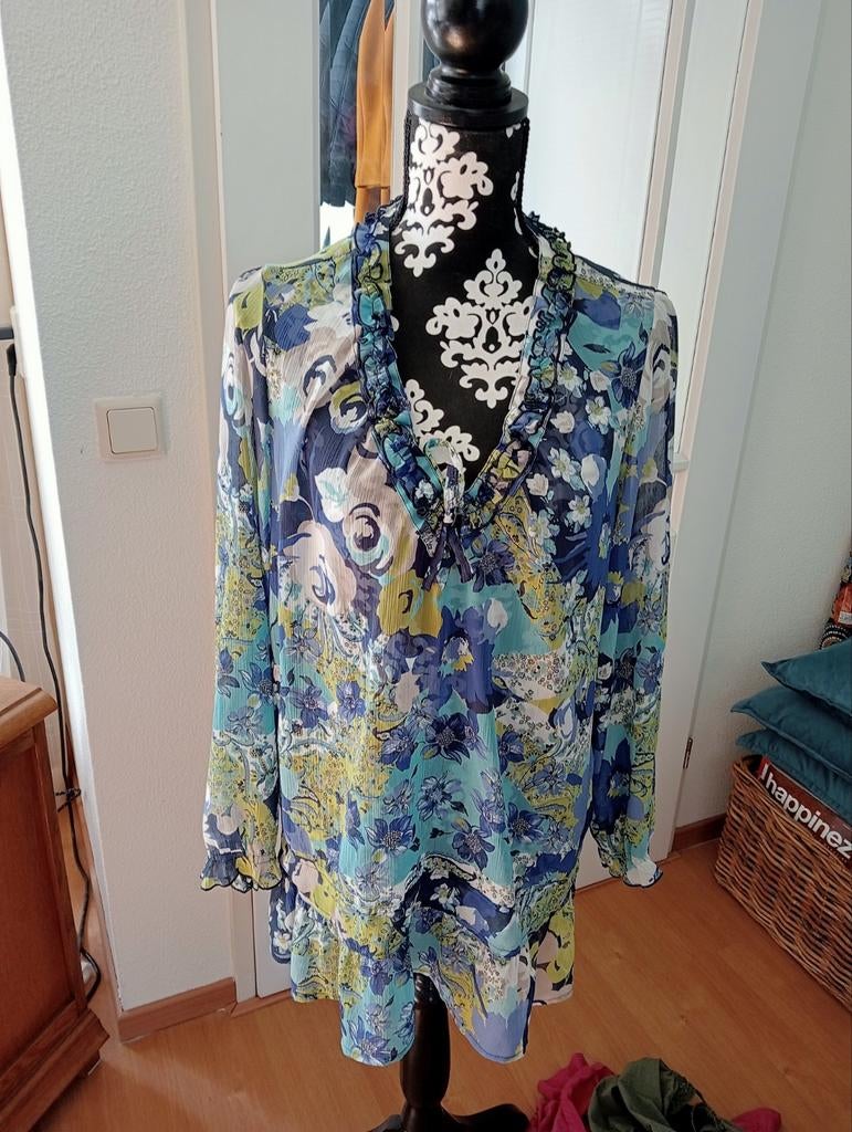 Miss Etam tuniek/top/blouwe, maat 42, Blauw, Maat 42/44 (L), Ophalen of Verzenden, Miss Etam