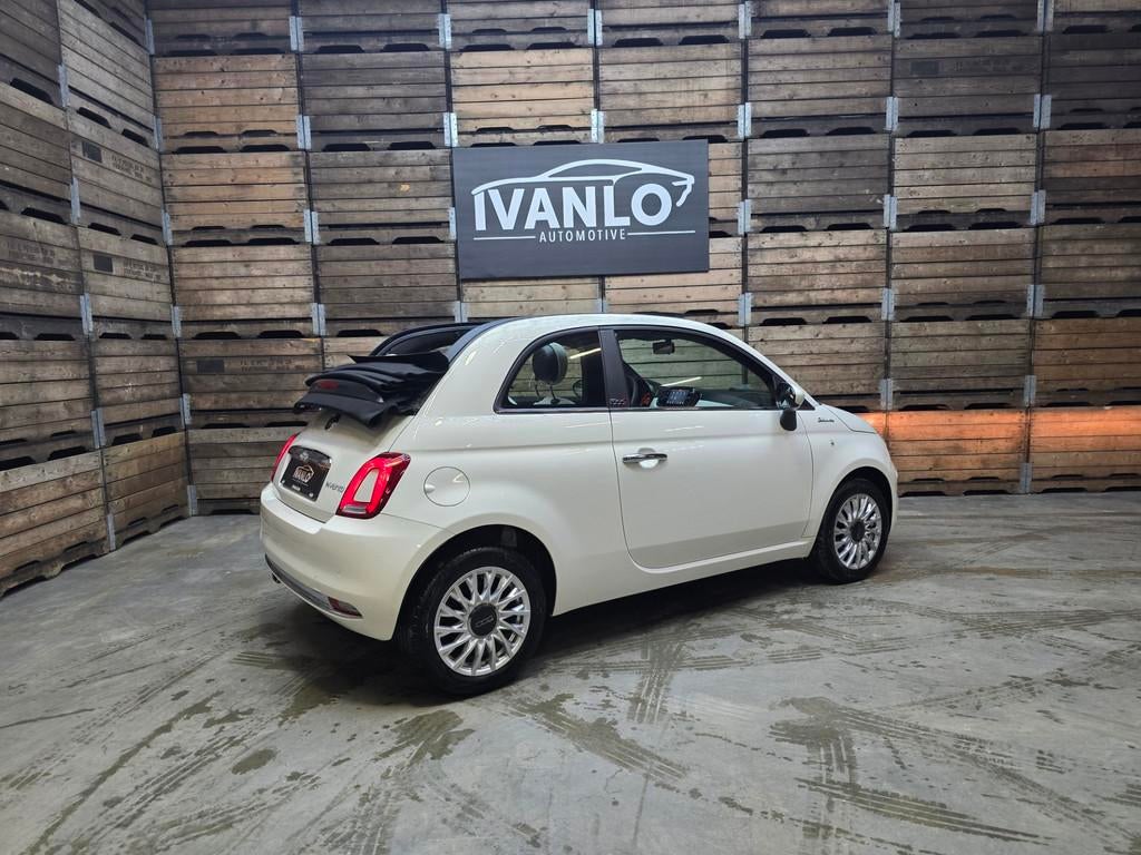Fiat 500C 1.0 Hybrid Dolcevita Climate control leder Carplay, Voorwielaandrijving, Zwart, Cabriolet, Wit