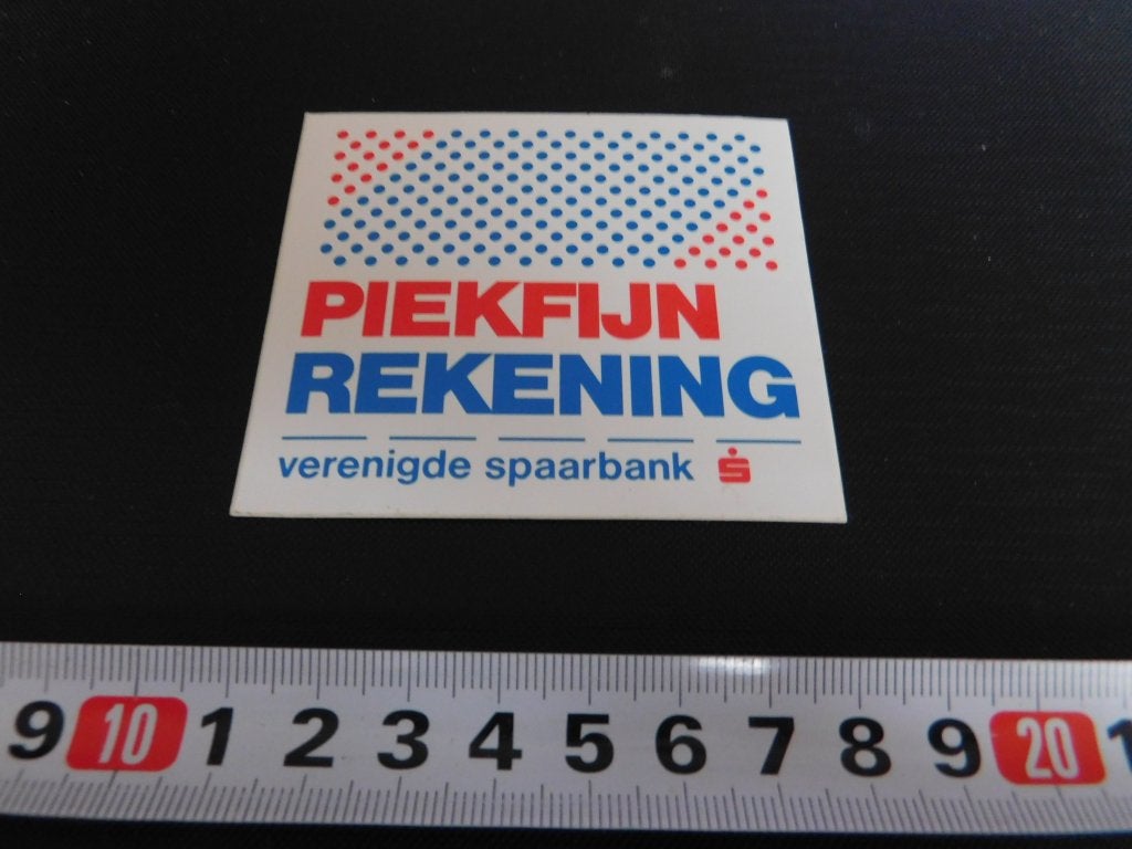sticker Piekfijn Rekening Verenigde Spaarbank *, Ophalen, Zo goed als nieuw