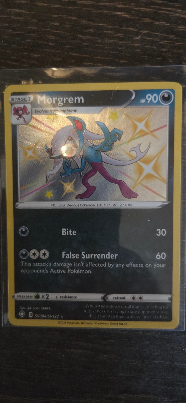 Morgrem SV084/SV122 Shiny Vault Pokémon Kaart, Ophalen of Verzenden, Nieuw, Losse kaart, Foil