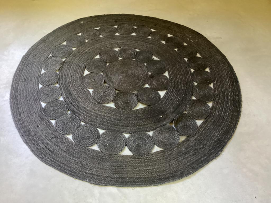 Rond Ibiza/jute vloerkleed, doorsnede 160cm, Ophalen, Gebruikt, Bruin, 150 tot 200 cm