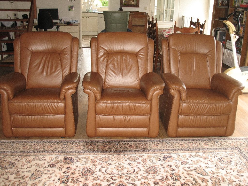 stoelen, Ophalen, Gebruikt, Leer, Drie