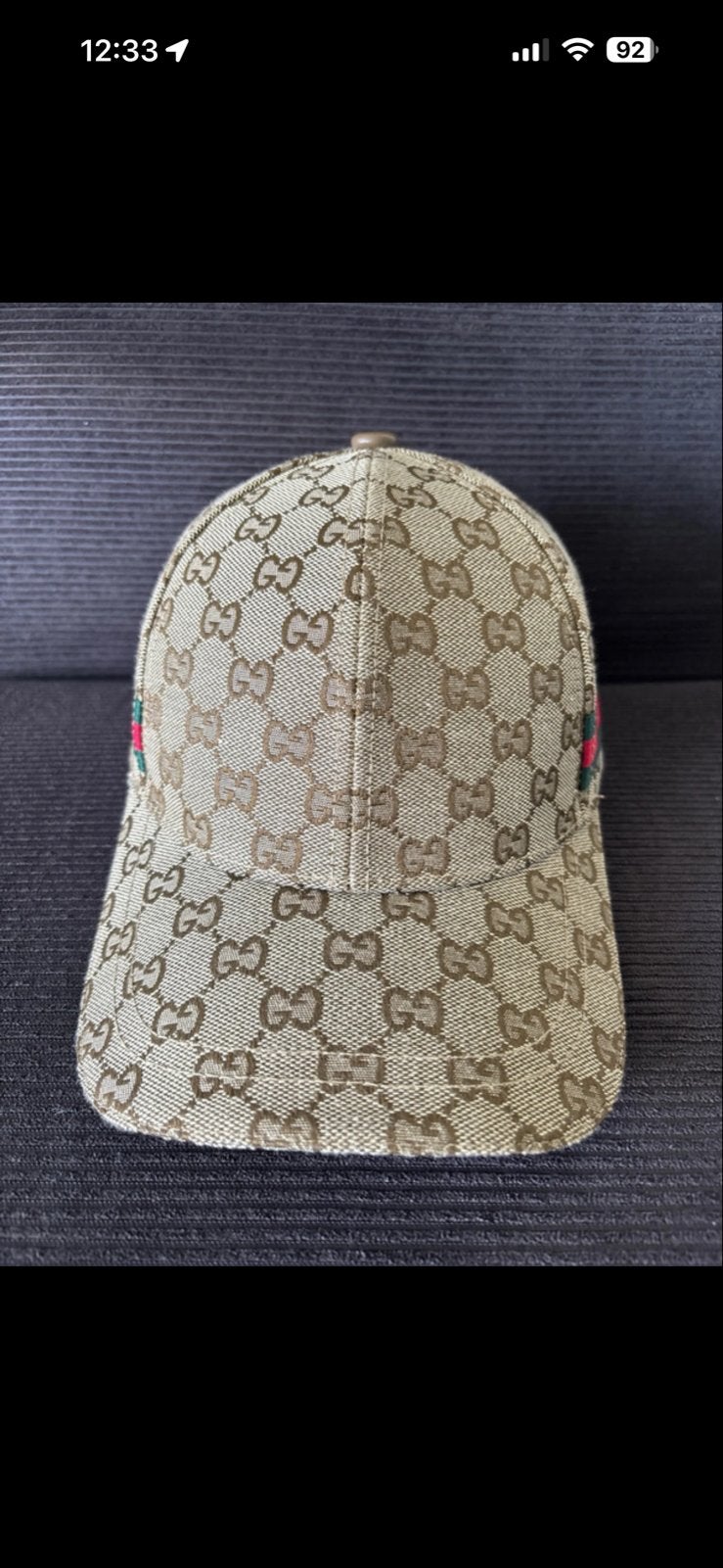 Gucci GG Canvas Baseballpet met Webdetail, Kleding | Dames, Verzenden, Zo goed als nieuw, One size fits all, Pet