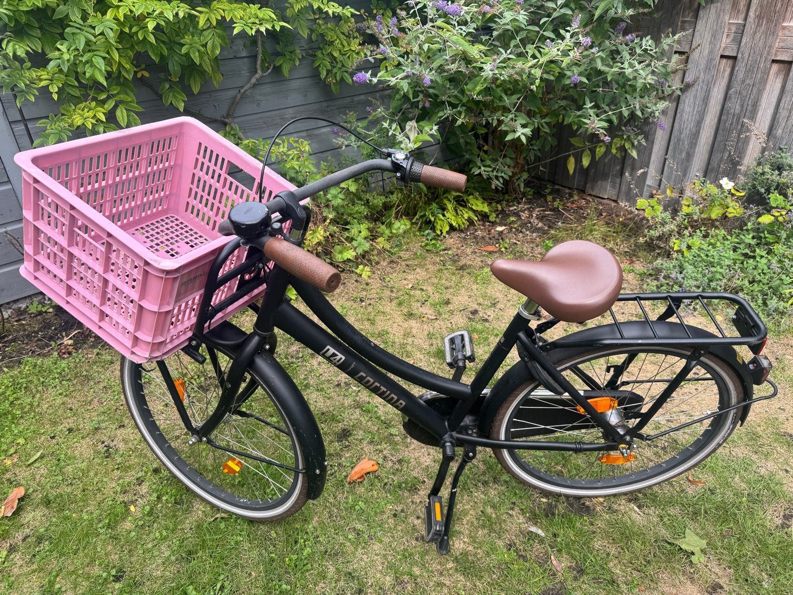 Cortina U4 Transportfiets 24 inch - Zwart met Roze Mand, Ophalen, Gebruikt, Versnellingen, Minder dan 47 cm